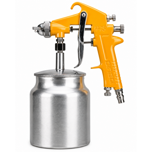 Pistol de vopsit pneumatic DINGQI cu cană inferioară 750 ml, duză 1.5 mm – alimentare prin sucțiune, profesional Pistol de vopsit pneumatic DINGQI cu cană inferioară 750 ml, duză 1.5 mm – alimentare prin sucțiune, profesional
