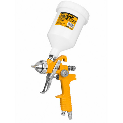 Pistol de vopsit pneumatic DINGQI cu cană superioară 600 ml, duză 1.5 mm – alimentare gravitațională, profesional Pistol de vopsit pneumatic DINGQI cu cană superioară 600 ml, duză 1.5 mm – alimentare gravitațională, profesional