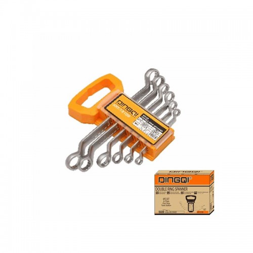 Set chei inelare cotite DINGQI 6 piese 6–17 mm Cr-V – Oțel Crom Vanadiu, chei duble profesionale Set chei inelare cotite DINGQI 6 piese 6–17 mm Cr-V – Oțel Crom Vanadiu, chei duble profesionale