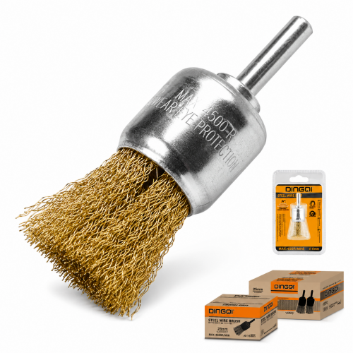 Perie Tip Pensulă pentru Bormașină DINGQI 25 × 0,3 × 6 mm – Perie din Sârmă Alămită pentru Curățare și Îndepărtarea Ruginii Perie Tip Pensulă pentru Bormașină DINGQI 25 × 0,3 × 6 mm – Perie din Sârmă Alămită pentru Curățare și Îndepărtarea Ruginii