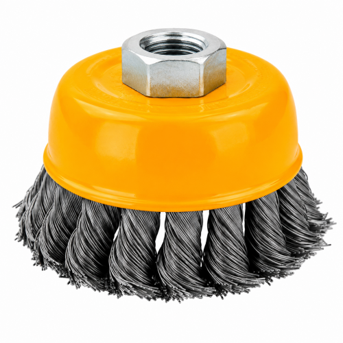 Perie de Sârmă Tip Cupă DINGQI Ø100 mm, Fire Răsucite, M14, Pentru Polizor Unghiular (Flex) Perie de Sârmă Tip Cupă DINGQI Ø100 mm, Fire Răsucite, M14, Pentru Polizor Unghiular (Flex)