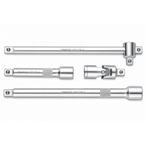 Set 4 Accesorii pentru Tubulare DINGQI 1/2" CR-V – Prelungitoare, Bară T și Bară de Forță Profesionale