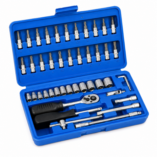Trusă Tubulare și Biți ROTEK 46 Piese, Antrenor 1/4", Oțel Cr-V, Valiză de Transport Trusă Tubulare și Biți ROTEK 46 Piese, Antrenor 1/4", Oțel Cr-V, Valiză de Transport