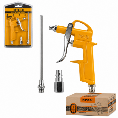 Pistol Pneumatic pentru Suflat Aer DINGQI, Set 3 Piese, Duză Lungă, Adaptor 1/4", Pentru Curățare cu Aer Comprimat Pistol Pneumatic pentru Suflat Aer DINGQI, Set 3 Piese, Duză Lungă, Adaptor 1/4", Pentru Curățare cu Aer Comprimat