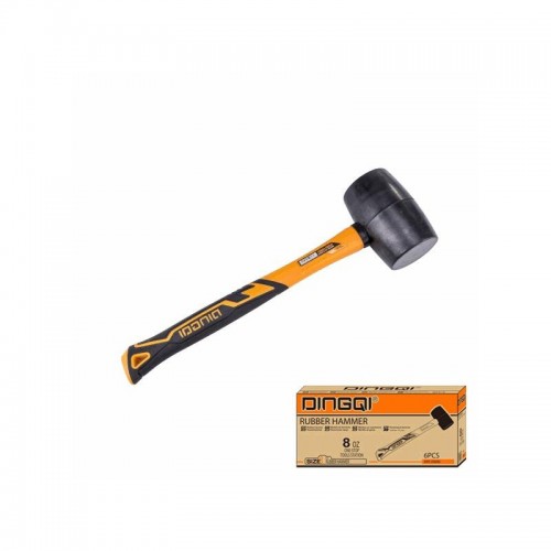 Ciocan de cauciuc DINGQI 750 g cu mâner din fibră de sticlă – Cap din cauciuc dur, pentru montaj și finisaje Ciocan de cauciuc DINGQI 750 g cu mâner din fibră de sticlă – Cap din cauciuc dur, pentru montaj și finisaje