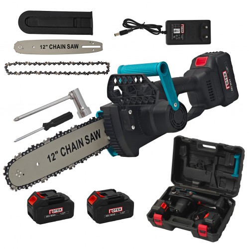 Drujbă Electrică ROTEK 12 Inch cu 2 Acumulatori Li-Ion 48V, 2 Lanțuri, 1 Lamă și Încărcător – Fierăstrău cu Acumulator pentru Tăierea Lemnului Drujbă Electrică ROTEK 12 Inch cu 2 Acumulatori Li-Ion 48V, 2 Lanțuri, 1 Lamă și Încărcător – Fierăstrău cu Acumulator pentru Tăierea Lemnului