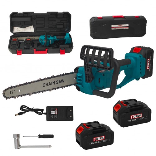 Drujbă Electrică ROTEK 12 Inch cu 2 Acumulatori Li-Ion 48V, Lamă 12", 1 Lanț și Încărcător – Fierăstrău Electric cu Acumulator Drujbă Electrică ROTEK 12 Inch cu 2 Acumulatori Li-Ion 48V, Lamă 12", 1 Lanț și Încărcător – Fierăstrău Electric cu Acumulator