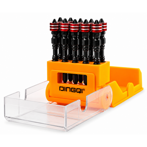 Set 10 Biți Magnetici DINGQI AL02401, 65 mm, pentru Mașină de Înșurubat și Șurubelniță Electrică, cu Suport Set 10 Biți Magnetici DINGQI AL02401, 65 mm, pentru Mașină de Înșurubat și Șurubelniță Electrică, cu Suport