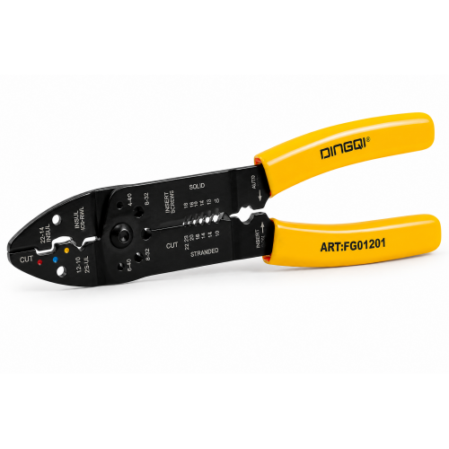 Clește Profesional DINGQI 2 în 1 pentru Dezizolat și Tăiat Cabluri, 8.5" (215 mm), Multifuncțional Clește Profesional DINGQI 2 în 1 pentru Dezizolat și Tăiat Cabluri, 8.5" (215 mm), Multifuncțional