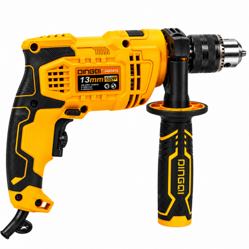 Bormașină Electrică cu Percuție DINGQI JA03413, 550W, Mandrină 13 mm, 0–3000 rpm, Mâner Auxiliar Bormașină Electrică cu Percuție DINGQI JA03413, 550W, Mandrină 13 mm, 0–3000 rpm, Mâner Auxiliar