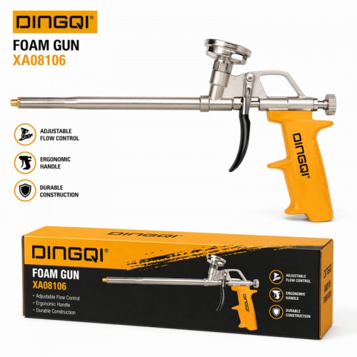 Pistol Profesional pentru Spumă Poliuretanică DINGQI 320 mm, Corp Metalic, Reglaj Debit, Model XA08106 Pistol Profesional pentru Spumă Poliuretanică DINGQI 320 mm, Corp Metalic, Reglaj Debit, Model XA08106