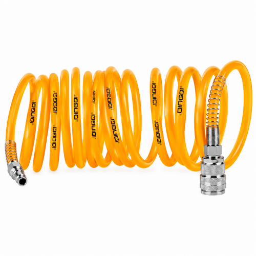 Furtun Pneumatic Spiralat DINGQI LH01515B, 15 m, 5×8 mm, PU, Racorduri Rapide pentru Compresor Furtun Pneumatic Spiralat DINGQI LH01515B, 15 m, 5×8 mm, PU, Racorduri Rapide pentru Compresor