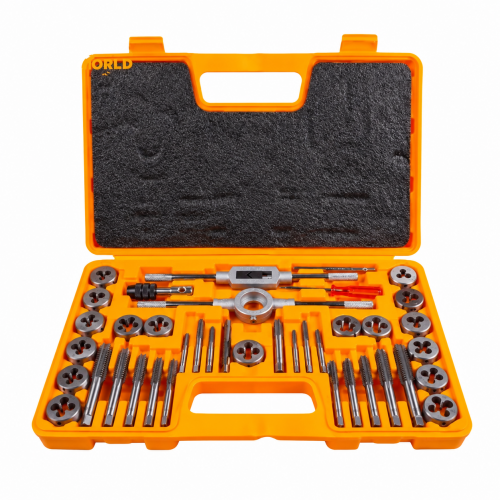 Set Tarozi și Filiere DINGQI MG02840, 40 Piese, M3–M12, Oțel Aliat, Trusă pentru Filetare Metrică Set Tarozi și Filiere DINGQI MG02840, 40 Piese, M3–M12, Oțel Aliat, Trusă pentru Filetare Metrică
