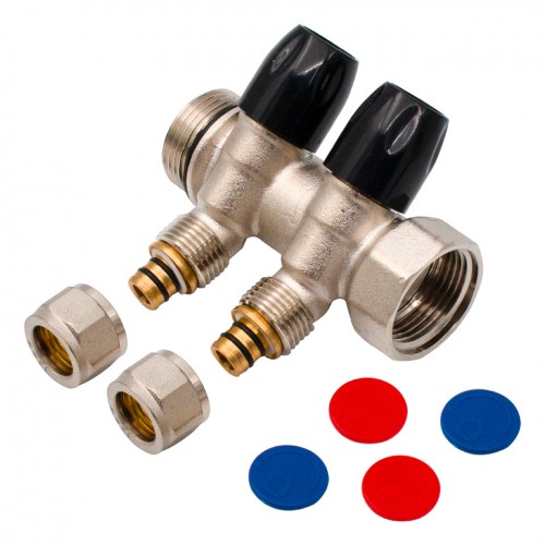 Distribuitor Modular 1" x 16 mm, 2 Căi – Colector pentru Instalații Sanitare și Încălzire, Everpro Distribuitor Modular 1" x 16 mm, 2 Căi – Colector pentru Instalații Sanitare și Încălzire, Everpro