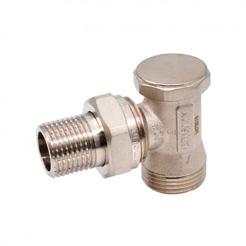 Robinet Retur Radiator cu Conector Eurocon 1/2" x 3/4" MF – Alamă Nichelată, Everpro Robinet Retur Radiator cu Conector Eurocon 1/2" x 3/4" MF – Alamă Nichelată, Everpro