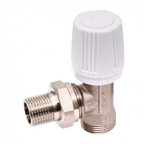 Robinet Tur Radiator cu Conector Eurocon 1/2" x 3/4" MF – Alamă Nichelată, Everpro Robinet Tur Radiator cu Conector Eurocon 1/2" x 3/4" MF – Alamă Nichelată, Everpro