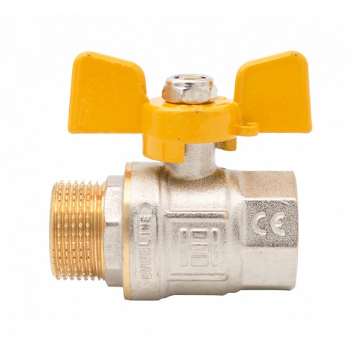 Robinet de Gaz Everpro 1" MF (Filet Interior–Exterior) din Alamă Nichelată, Mâner Tip Fluture, pentru Instalații Gaz Robinet de Gaz Everpro 1" MF (Filet Interior–Exterior) din Alamă Nichelată, Mâner Tip Fluture, pentru Instalații Gaz