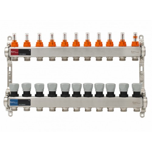 Set distribuitor INOX cu debitmetre 1"- 11 cai