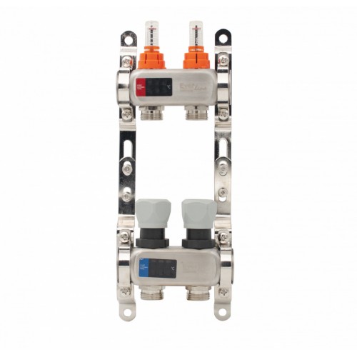 Set distribuitor INOX cu debitmetre 1"- 2 cai
