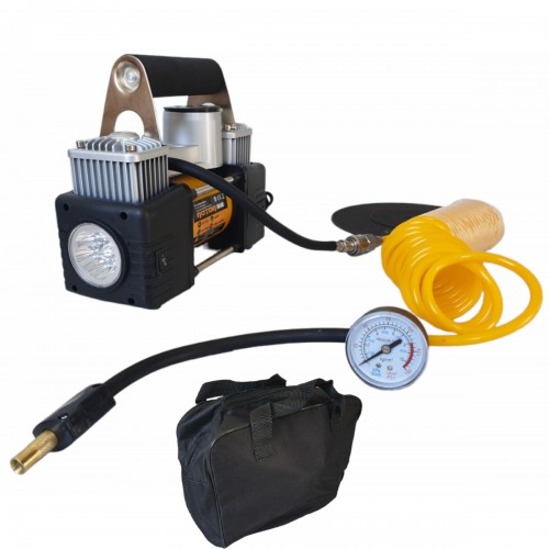 Mini compresor auto Rotor RK400, 400W, Tensiune nominala 12V, Cantitate aer 80L/min.