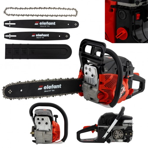 Drujba pe benzina Elefant, motor 2 timpi, EM-5.5, 10000 rot / min, 5,5 CP , 2 lame 2 lanturi Drujba pe benzina Elefant, motor 2 timpi, EM-5.5, 10000 rot / min, 5,5 CP , 2 lame 2 lanturi