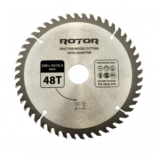 Disc taiat lemn ROTOR 200*30/25,4 cu adaptor 48T Disc taiat lemn ROTOR 200*30/25,4 cu adaptor 48T