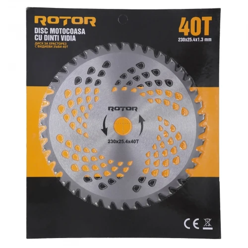Disc motocoasă 40T cu Vidia 230x25,4x1,3 mm ROTOR