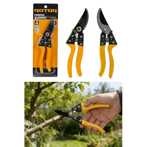 Foarfecă de grădină cu mâner cauciucat ROTOR