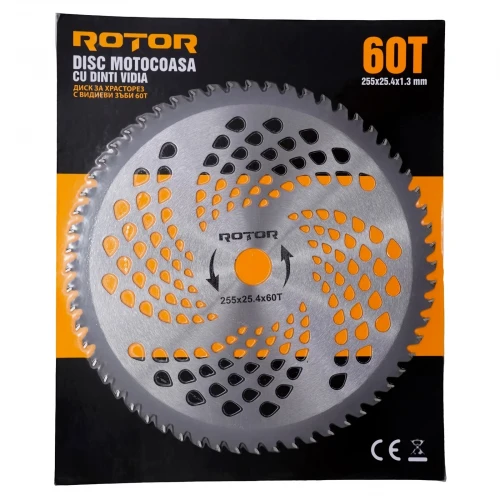 Disc motocoasă 60T cu Vidia 255x25,4x1,3 mm ROTOR