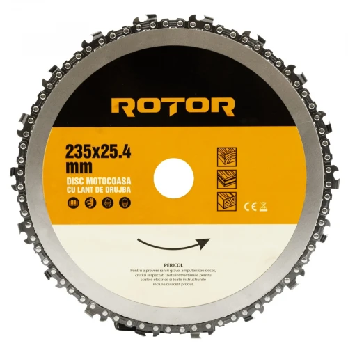 Disc motocoasă cu lanț de drujbă 235x25,4 mm ROTOR Disc motocoasă cu lanț de drujbă 235x25,4 mm ROTOR