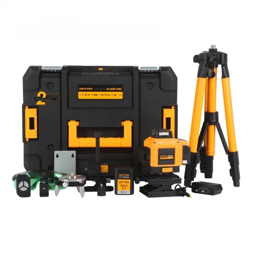 Nivelă Laser 4D ROTOR R4DT-DM-M, Laser Verde, 16 Linii, Proiecție 4 × 360°, Autonivelare ±3°, Trepied și Telecomandă Incluse