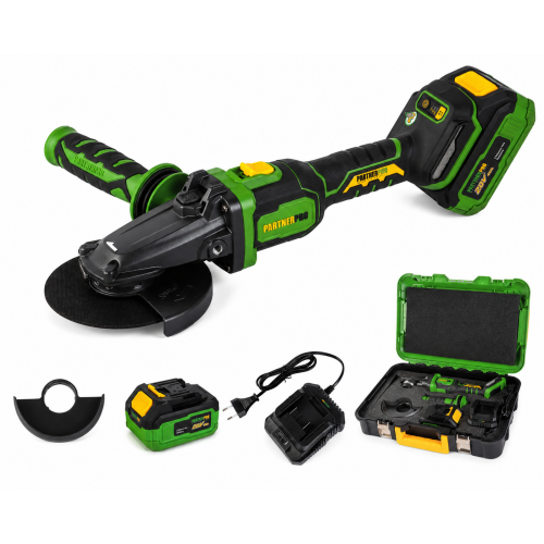 Polizor Unghiular cu Acumulator PARTNERPRO PBA-4A, 20V, 4Ah, 1100W, Disc 125 mm, Motor Brushless, 3 Trepte de Viteză, Valiză Inclusă