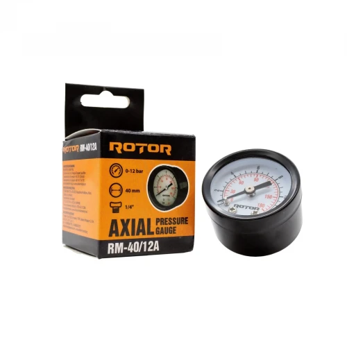 Manometru axial apa 0-12 bar, 40 mm, conexiune 1/4", ROTOR, RM-40/12A Manometru axial apa 0-12 bar, 40 mm, conexiune 1/4", ROTOR, RM-40/12A
