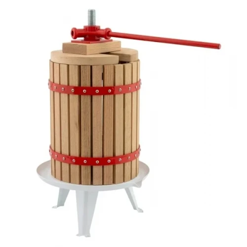 Presa manuala pentru fructe ROTOR FP-18, 18 L, cuva Ø28,6 cm, lemn masiv de stejar, fonta si otel Presa manuala pentru fructe ROTOR FP-18, 18 L, cuva Ø28,6 cm, lemn masiv de stejar, fonta si otel