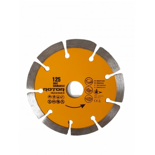 Disc diamantat 125x2x10x22.23 Segmentat Rotor Disc diamantat 125x2x10x22.23 Segmentat Rotor