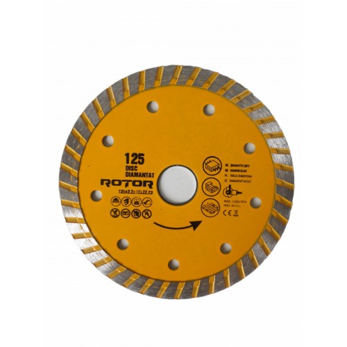 Disc diamantat 125x2.2 x10x22.23 Turbo Rotor Disc diamantat 125x2.2 x10x22.23 Turbo Rotor