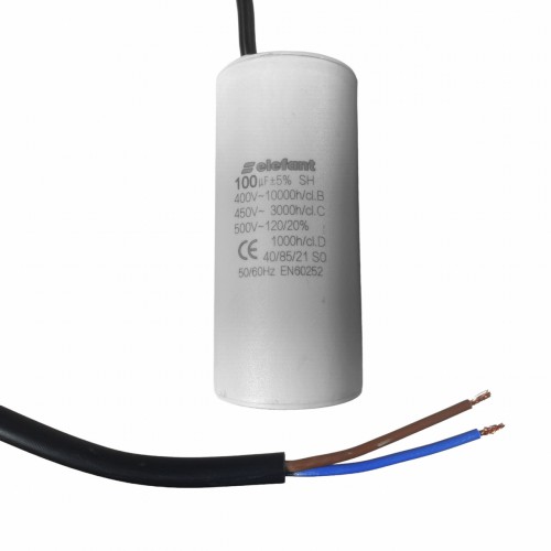 Condensator cu fire CBB60 100µF 60x127mm 450V Condensator cu fire CBB60 100µF 60x127mm 450V