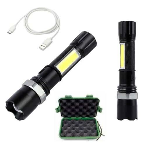 Lanterna din aluminiu LED cu zoom, acumulator si incarcare USB V-114984 VARGO Lanterna din aluminiu LED cu zoom, acumulator si incarcare USB V-114984 VARGO