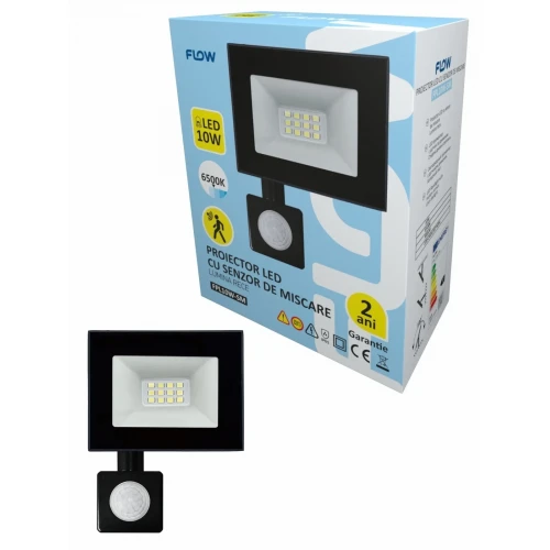 PROIECTOR LED CU SENZOR DE MIȘCARE 10W 6500K LUMINĂ RECE FLOW FPL10W-SM