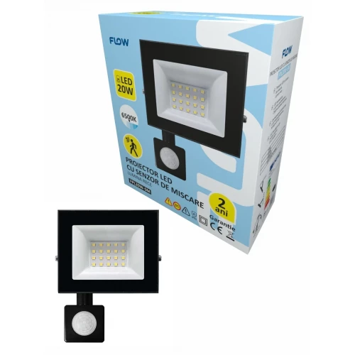 PROIECTOR LED CU SENZOR DE MIȘCARE 20W 6500K LUMINĂ RECE FLOW FPL20W-SM