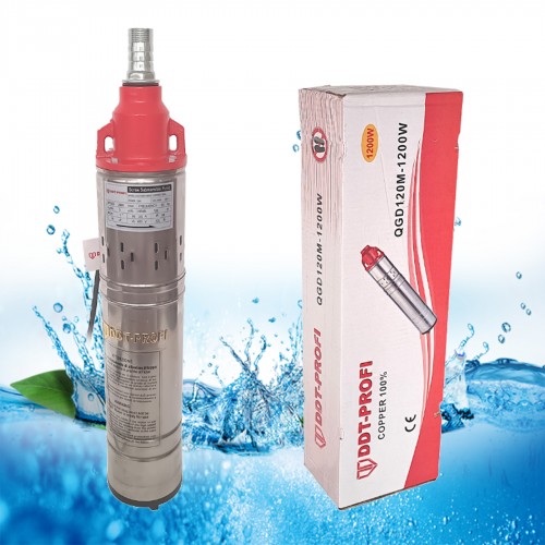 Pompa submersibila, Bobinaj 100% cupru, DDT-PROFI, QGD120-1.2 , 1.2 kW, Inox+Fonta, 3 m³/h, 120 m Pompa submersibila, Bobinaj 100% cupru, DDT-PROFI, QGD120-1.2 , 1.2 kW, Inox+Fonta, 3 m³/h, 120 m