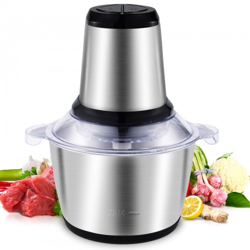Chopper Electric Multifuncțional, Capacitate 2L, Vas și Lame din Inox, pentru Carne, Legume și Nuci