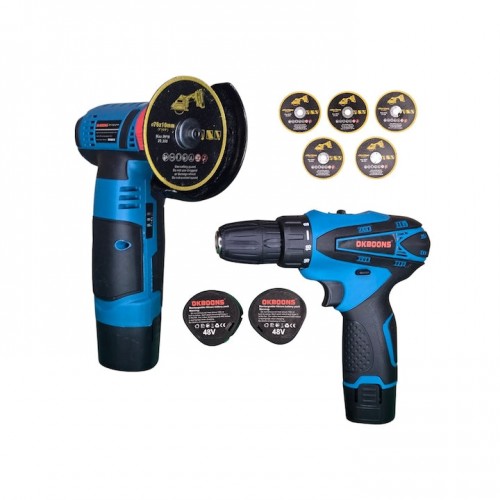 Set Unelte Electrice OKBOONS, Mașină de Găurit și Polizor Unghiular (Flex), 2 Acumulatori 48V, Accesorii Incluse Set Unelte Electrice OKBOONS, Mașină de Găurit și Polizor Unghiular (Flex), 2 Acumulatori 48V, Accesorii Incluse